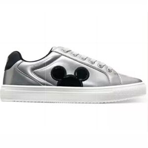Mickey Mouse Girls Silver Black Sneakers. Sz 3